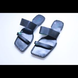 BCBGMaxAzria Shoes - Rare Vintage BCBG Geometric Chic Leather Sandals BCBGMaxAzria Shoes - Rare Vintage BCBG Geometric Chic Leather Sandals